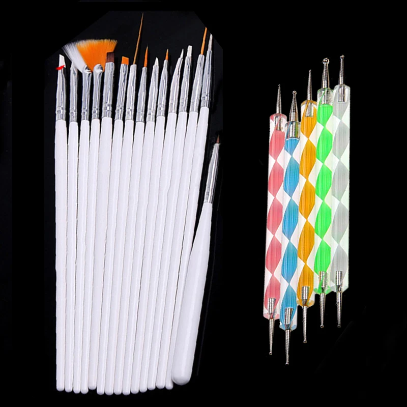 Pandahall 20 шт. в наборе, дизайн ногтей рисунки Дотсом рисование, полировка инструменты в виде кисточек-ручек