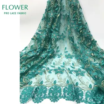 

Indian Chiffon Stones Net Laces In Emerald Green Guinean Wedding Net Lace Fabrics Embroidery Guipure Tulle Mesh Lace Material