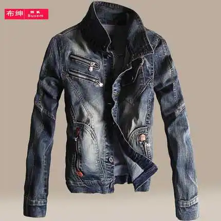 2016 Vintage Denim font b Jacket b font font b Mens b font Fall Fashion font