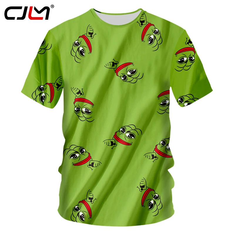 

CJLM New Arrivals Summer Mens Tshirts 3d Print Pepe The Frog Hip Hop Tee Shirts Casual Short-sleeved O-neck T-shirt Tops 7XL