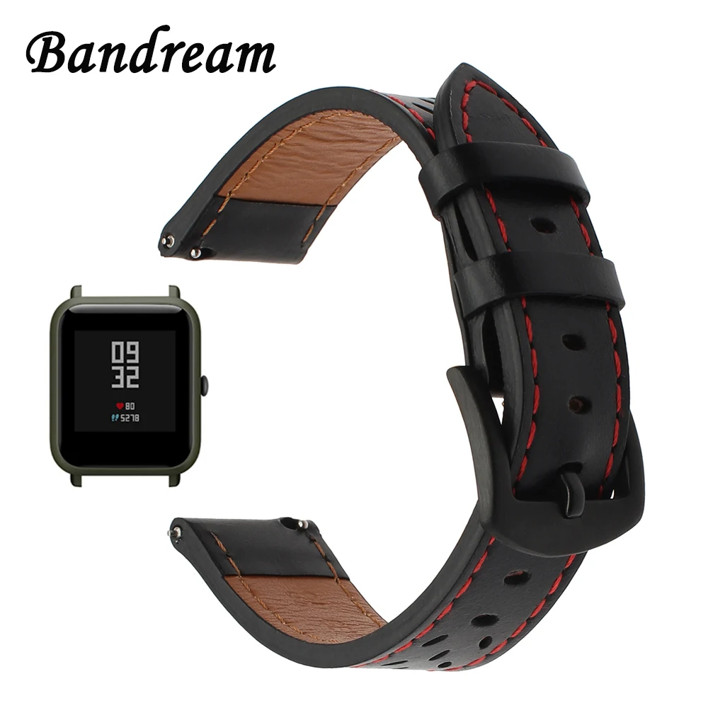mm Italian Genuine Leather Watchband For Xiaomi Huami Amazfit Bip Bit Pace Lite Youth Quick Release Strap Smart Watch Band Watchbands Aliexpress
