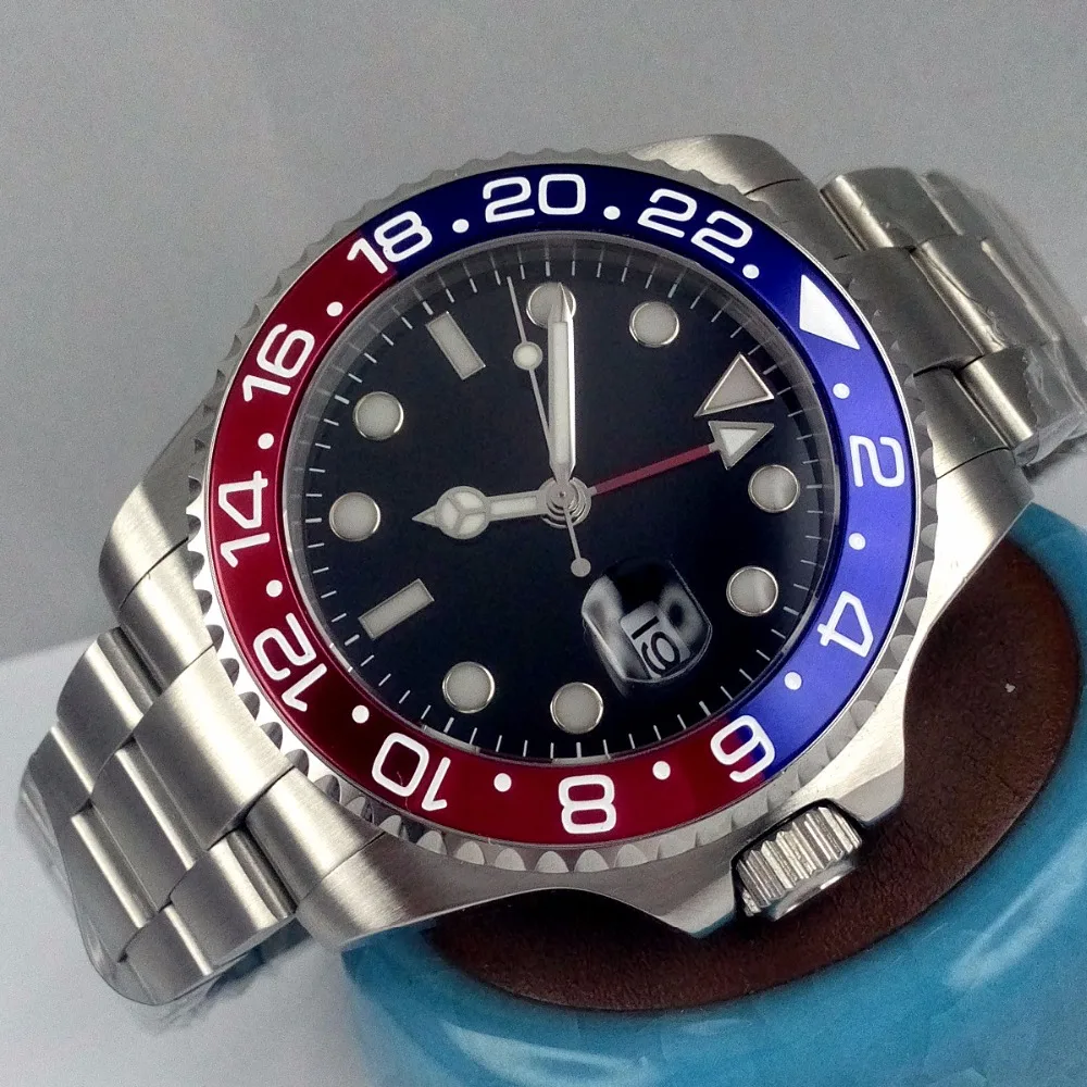 Часы мужские автоматические с красным и синим стеклом 43 мм|watch automatic men|watch menwatch men |