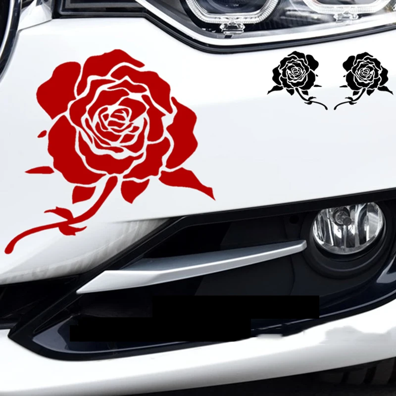 1 Pair 15 Cm 14 Cm Mobil Stiker Bunga Mawar Merah Yang Indah