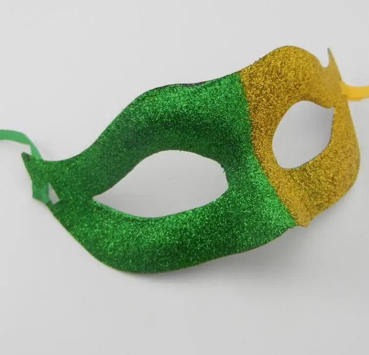 

Fans Carnival Glitter Ball Mask Funny Fancy Dress Stage Do Fun Joker Men Women Half Face Masks party props yellow green