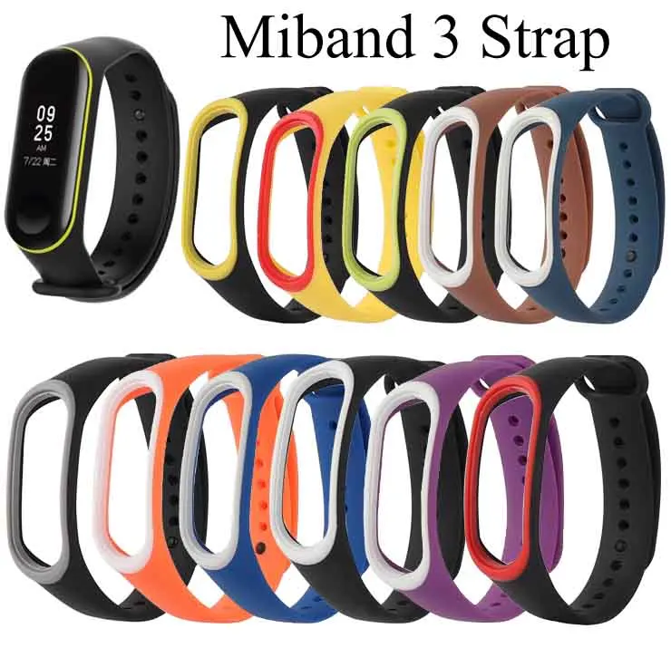 Duble color mi Band 3 4 сменный силиконовый ремешок на запястье Аксессуары Анти-потеря Спортивные ремни для Xiao mi 3 умный Браслет