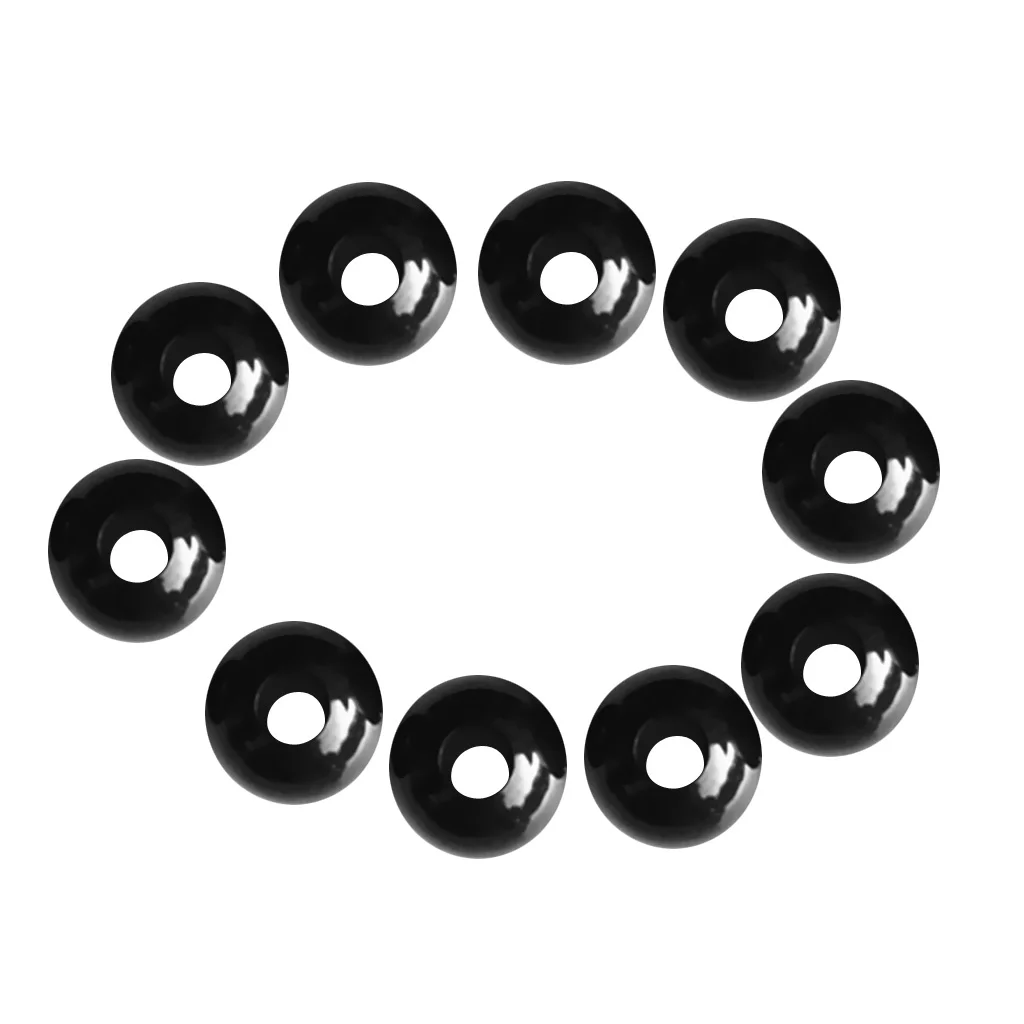 10 Pieces Plastic Elastic Shock Cord Ball Stopper Lock End Toggle Buckle Fastener Stop Black