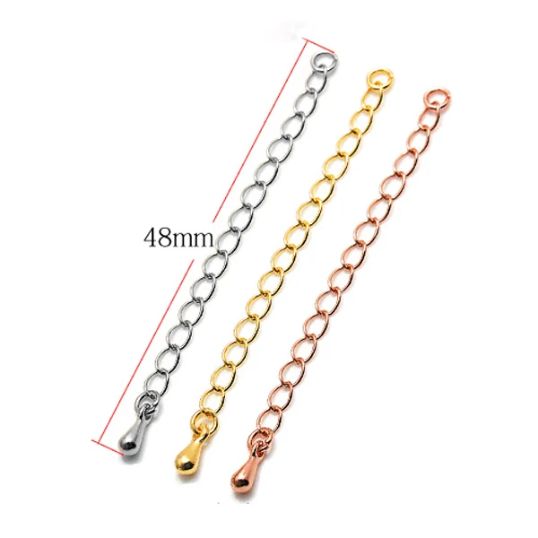 20pcs/lot 4 Designs 925 Sterling Silver Bracelet Necklace Extend Chain For DIY Jewelry Making Accessories Findings SCF-E001 Jewelry Findings