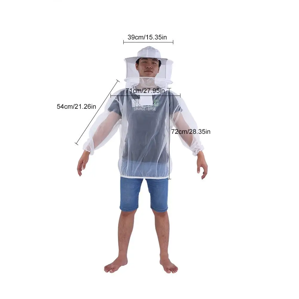Куртка пчеловода прозрачная защита от пчел костюм оборудование с капюшон с маской куртка пчеловода вуаль платье шляпа оснастить