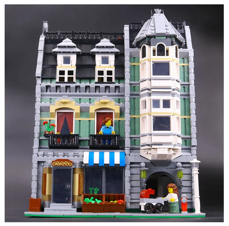 

LEPIN 15008 2462Pcs Genuine New City Street Green Grocer Model Building Kit Blocks Bricks Funny Toy Gift Compatible Gift 10185
