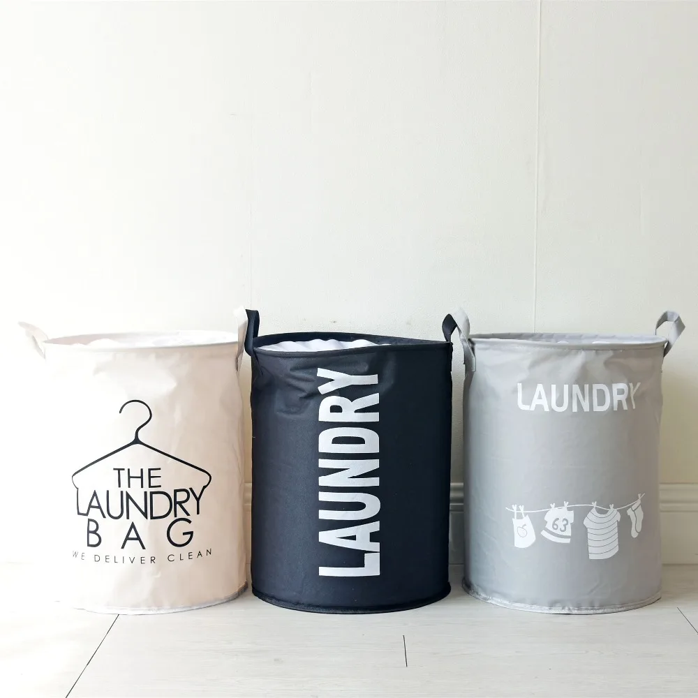 Kaufen Neue Oxford Stoff Wäsche Korb Klapp Wasserdicht Schmutzige Kleidung Lagerung Kleinigkeiten Korb mit Abdeckung Verdickt Organizer 35x45 cm