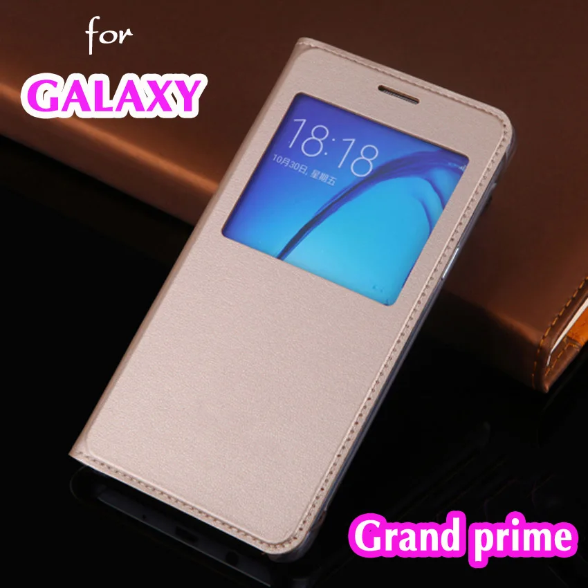 Slim Thin View Shell Shockproof Bag Flip Cover Leather Case Holster For Samsung Galaxy Grand prime G530 G530F G530H G531H G531F