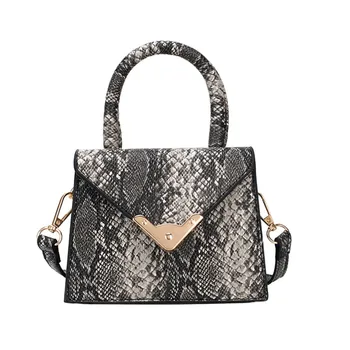 

New Fashion Snakeskin pattern Handbag Cross-body Bags Women Brand Desingner Metal PU Leather Shoulder Bag Small Bag Female totes