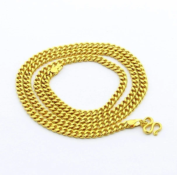 Высокое качество 24 к позолоченные ожерелья позолоченные цепи мужские женские ожерелья ювелирные изделия
