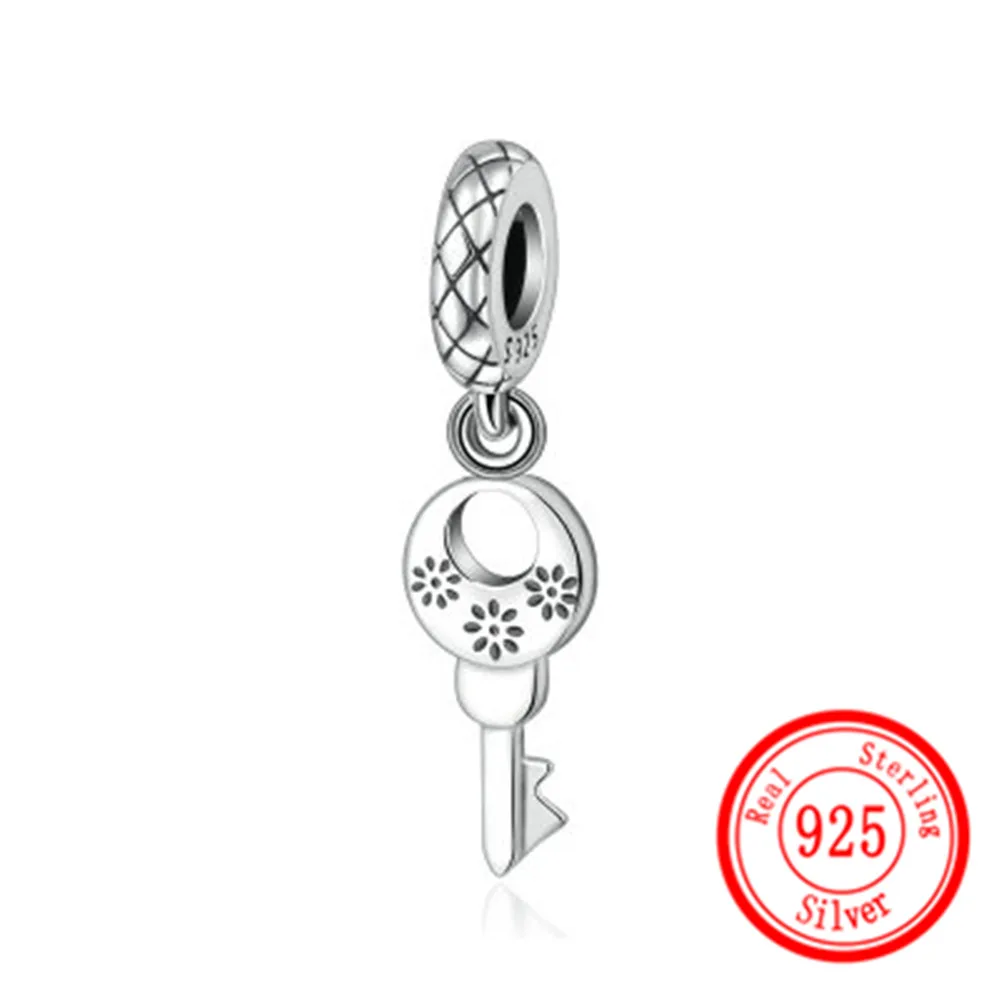 

925 Sterling Silver Key Charm Pendant Beads For Jewelry Making Original Design Bracelet Jewellery Make Accessories Wholesale