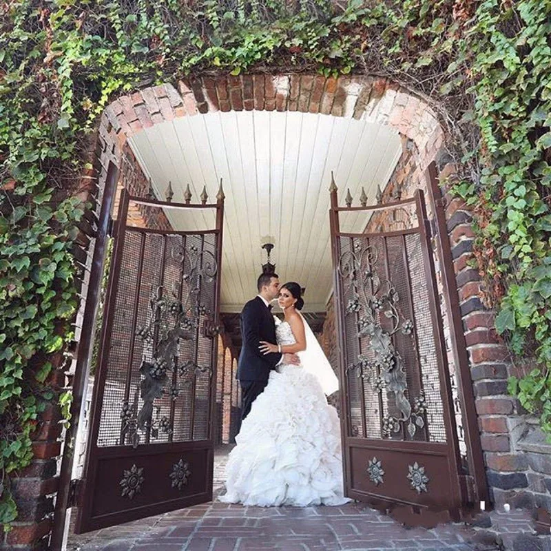 2016-Vintage-Wedding-Dress-Sexy-V-Neck-Lace-Beading-Ball-Gown-Vestido-De-Noiva-Luxury-Organza (4)