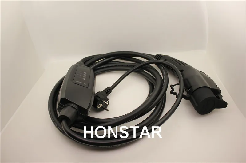  Sae j1772 EVSE input Duosida level 2 ev charger portable 16A schuko plug 5M Type 1 electric car Cha