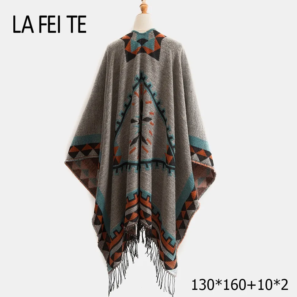 Cashmere Blanket Scarf Women Poncho Winter Wool Stoles Cashmere Pashmina Shawl Female Long Winter Poncho For Women Scarf Warm