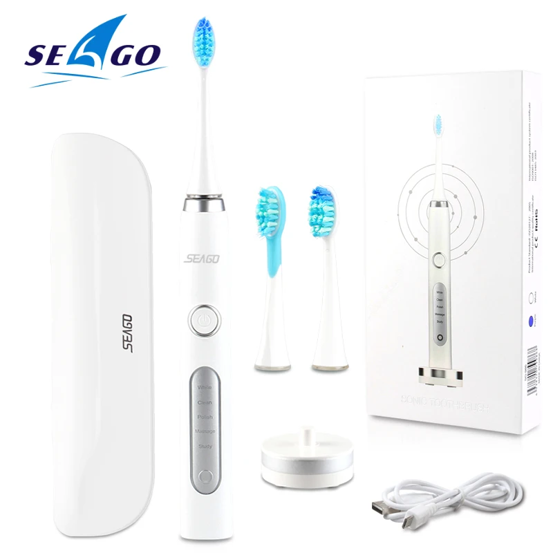 

Rechargeable Electric Toothbrush with Storage Case Adult Toothbrushes with Smart Timer Electric Brush Healthy Whitening