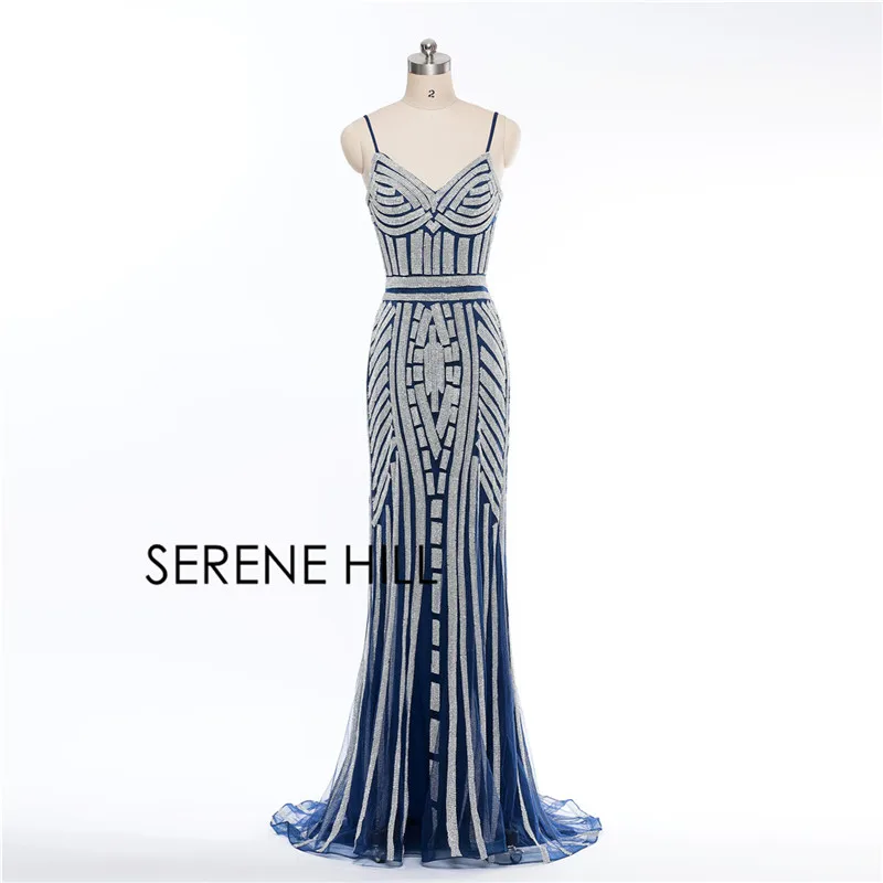 blue sliver Robe De Soiree бриллиантовое вечернее платье телесного цвета, серые, серебристые вечерние платья, официальное длинное вечернее платье размера плюс LA6002 - Цвет: blue sliver