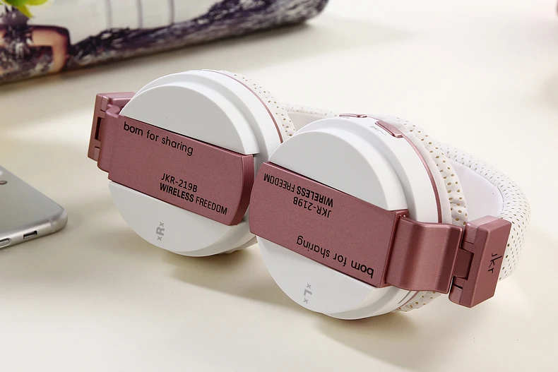 JKR-219B Wireless Bluetooth Headphone Folding Stereo Music Headset with Mic TF FM Radio Headphone Earphone for Smart Phones PC