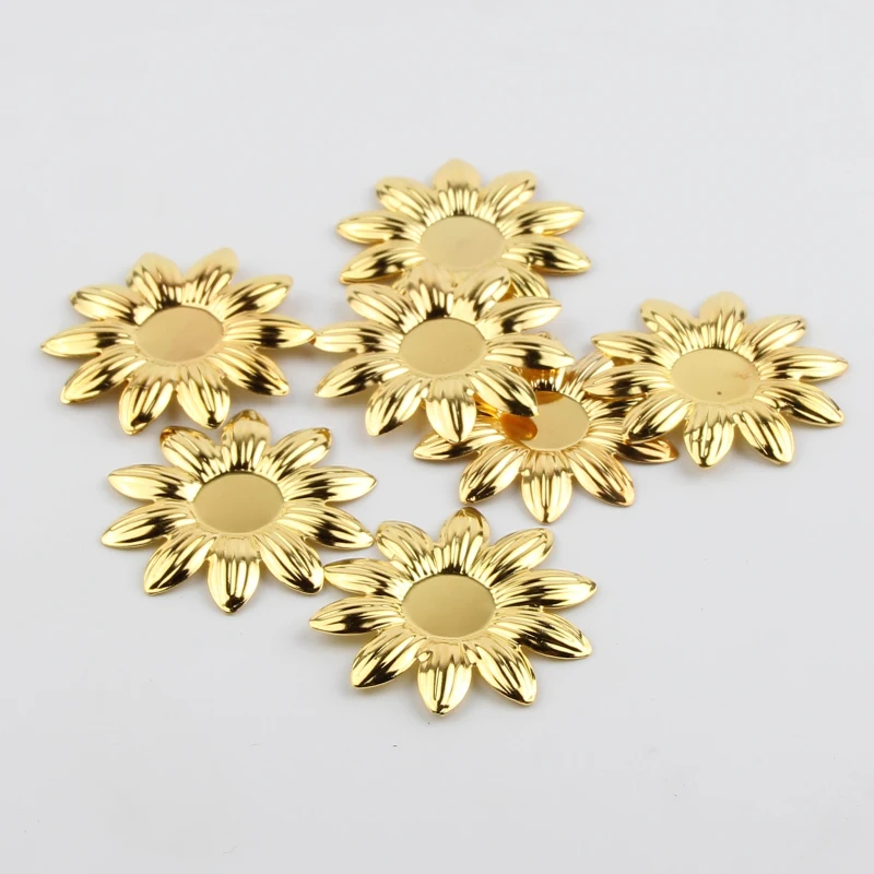 

30Pcs Gold Filigree Wraps Flower Connectors Metal Decoration Crafts Connector for Jewelry Making DIY Accessories Charm 38mm