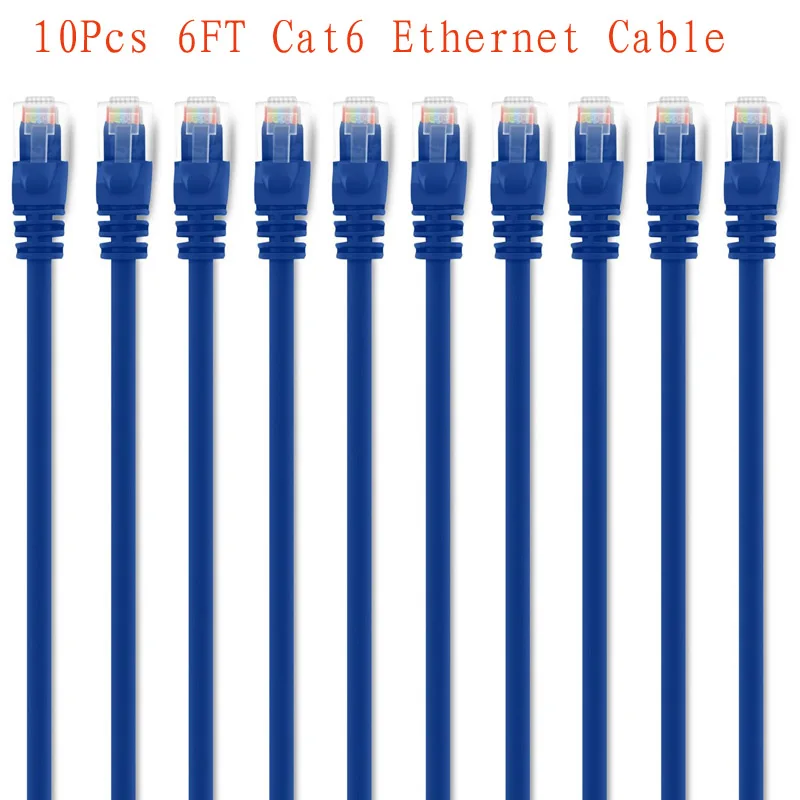 10pcs/lot Blue 2M 6 FT Ethernet LAN Patch Cable CAT6 RJ45 8P8C UTP Network Snagless Cord For 10-Gigabit Ithernet |