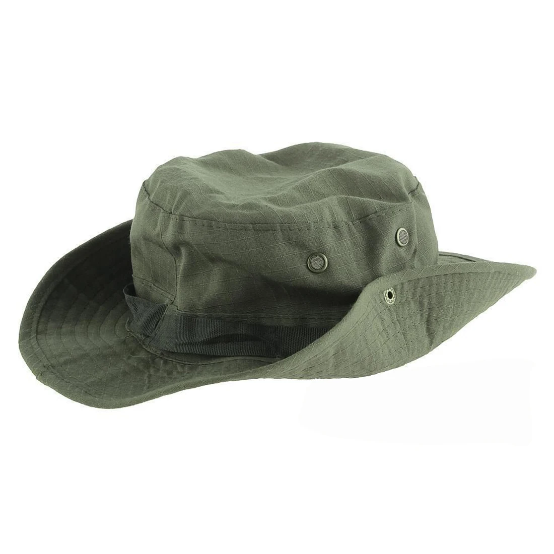 Wide Brim Bucket Hat Camping Fishing Sunshade Hat Army Green Traveling