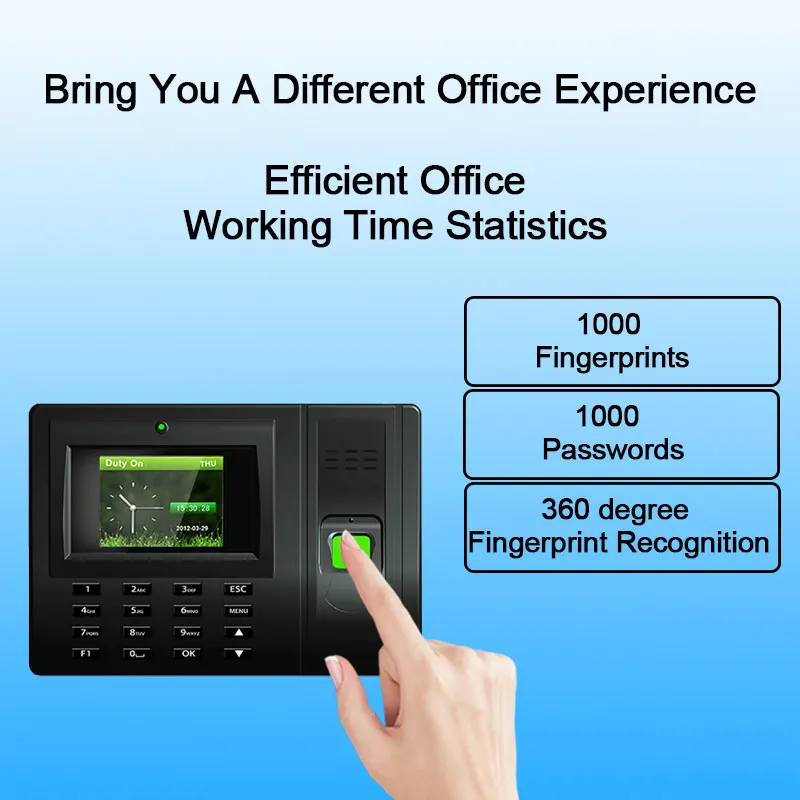 Eseye Biometric Fingerprint Time Attendance System USB Office Attendance  System Employee Time Clock Recorder Reader Machine    