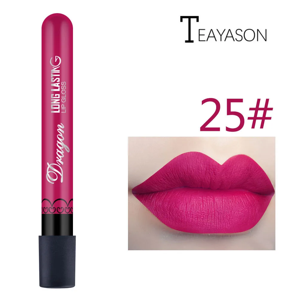

1Pcs Sexy Red Vampire Lipstick Matte Waterproof Velvet Lipgloss Liquid Lip Gloss Matte 28 Color Cosmetic Beauty Makeup Lipgloss