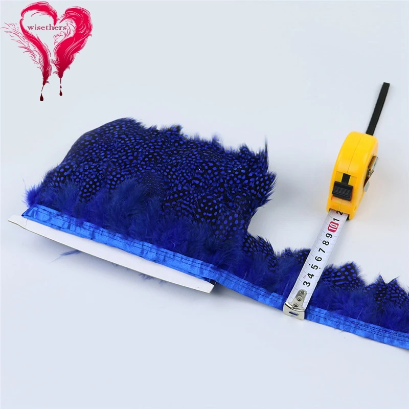 5 royal blue guinea fowl feather trims 5