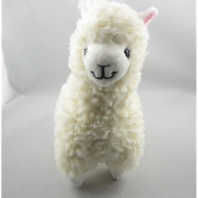 

Cute Alpaca Llama Plush Toy Creamy White Japan Animal Children Doll 23cm High Children kids Doll