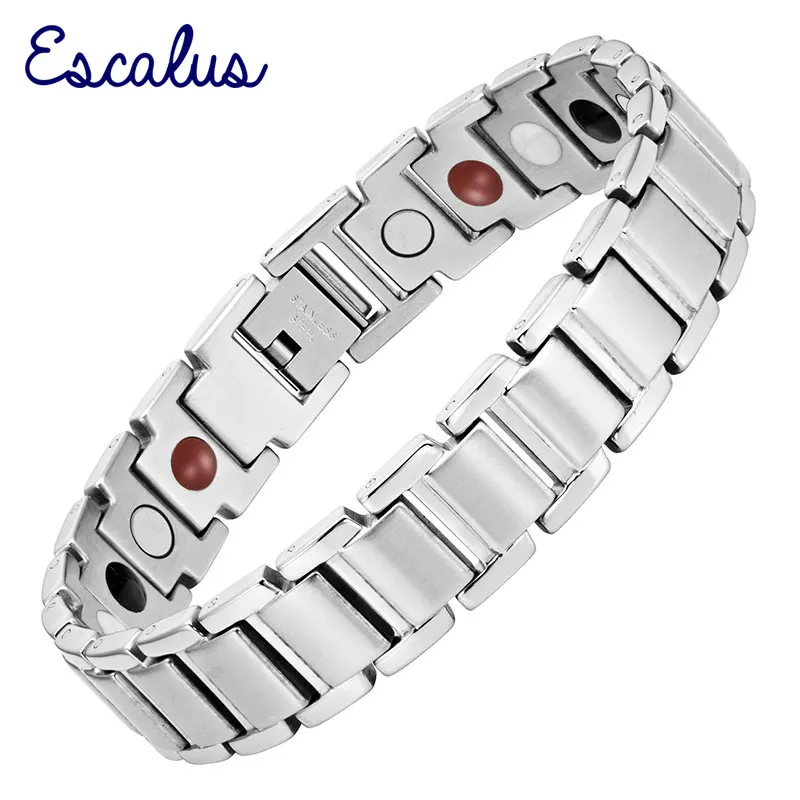 Escalus мужские ювелирные изделия подарок 4в1 магниты-ve Ion Far Infra Красный браслет из нержавеющей стали все цвет серебра талисман браслет
