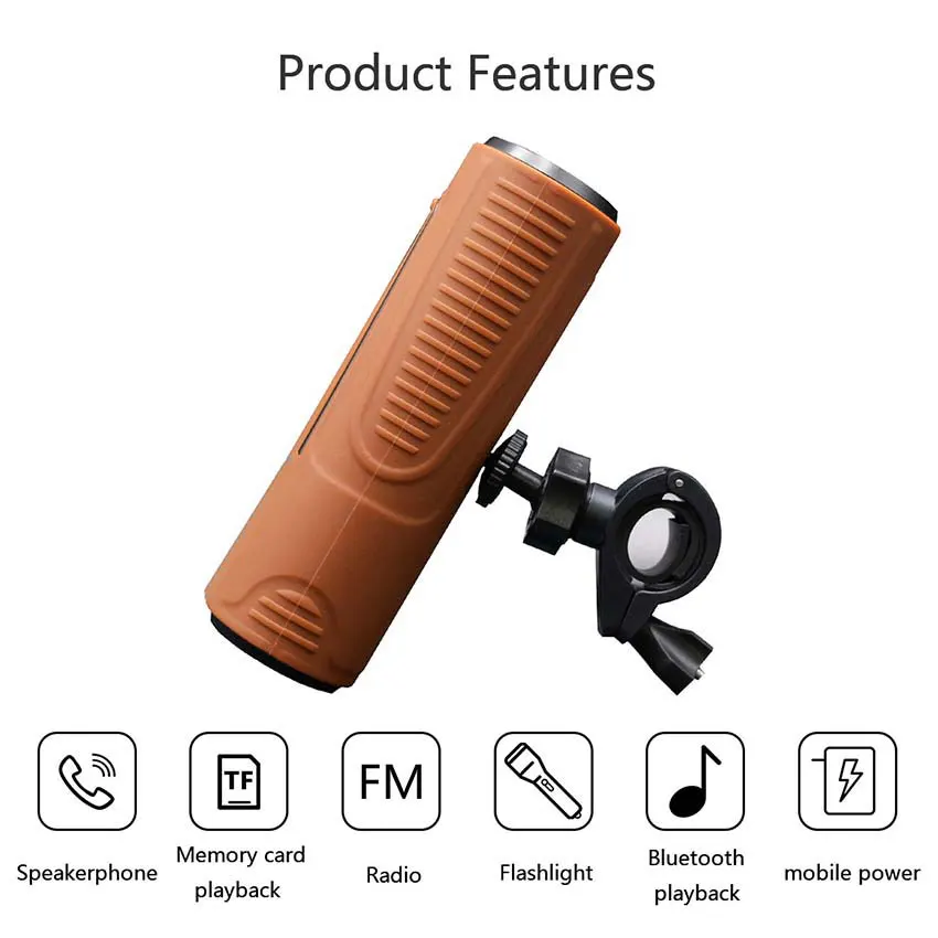Bluetooth Speaker P3 Outdoor Bicycle Portable Subwoofer Bass Wireless Speakers Power Bank With LED Flashlight Bike Mount  (11)