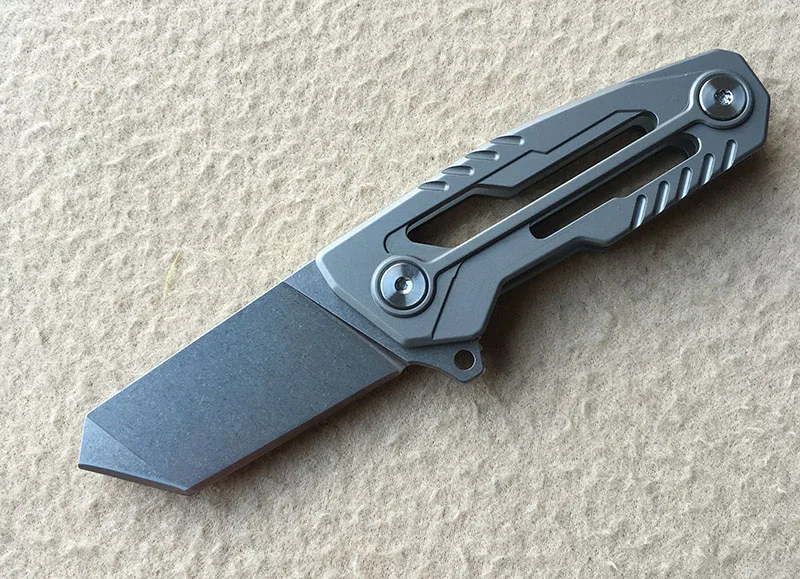 LEMIFSHE N255 Флиппер складываемый карманный нож сувенирные ножи D2 лезвие титановая ручка шарикоподшипник Открытый Отдых Охота EDC инструменты - Цвет: Белый