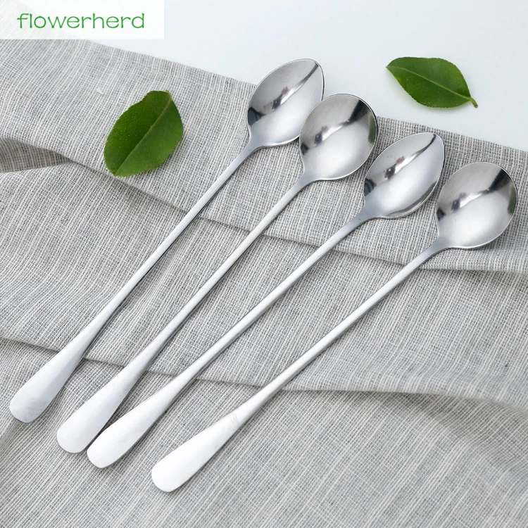 Stainless Steel Long Handle Tea//Coffee//Dessert//Ice Spoon Home Kitchen Tableware