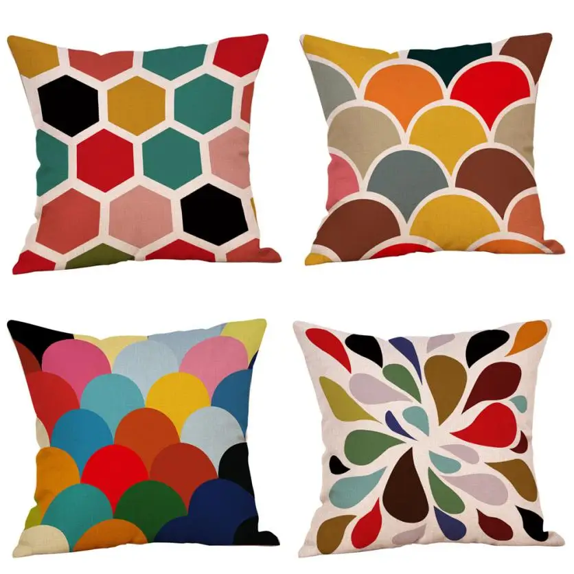 4PCS Simple Decorative cushion covers Fashion Throw Pillow Cases Cafe
