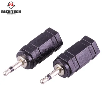 

8pcs 2poles Mono 2.5mm to Mono 3.5mm Jack Audio Wire Connector Nickel Plated plug+black plastic shell