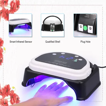 

64W LED Nail Dryer Lamp Curing Machine With Lifting Handle LCD Screen Nail Lamp Powerful Nail Polish Gel Dryer Salon Tool Black