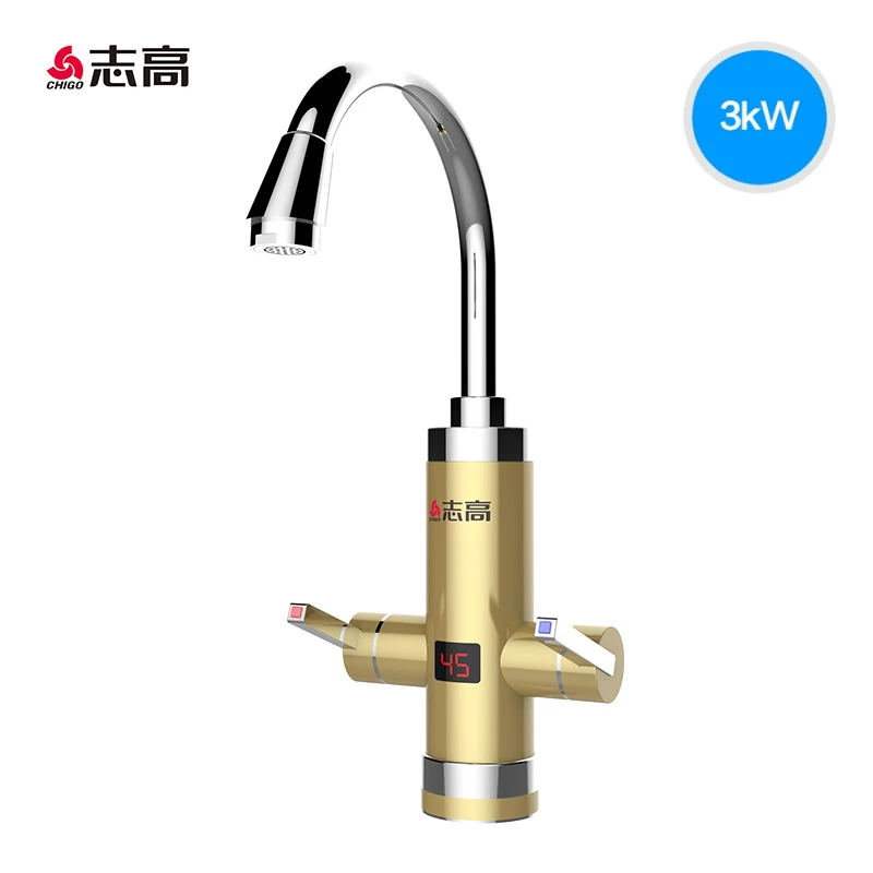 

3000W heating Instant/Tankless Electric Hot Faucet Water Heater Electric Water Heating Tankless Kitchen Faucet with 2 handles