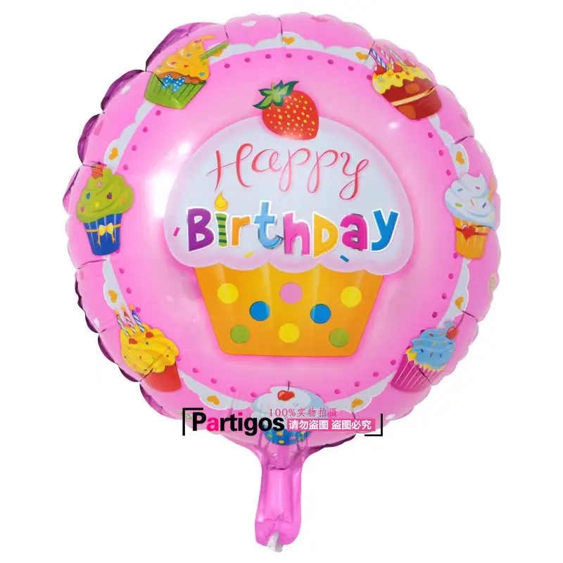 5 шт. микс 18 дюймов с днем рождения, Круглые фольгированные гелиевые шары, надувные шары, украшения для дня рождения, подарки для детей, игрушки - Цвет: 02