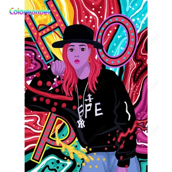 

Colorwonder Photography Background Cool Purple Girl 5x7ft Colorful Wall 90s Hip Hop Seamless Backdrop for Photo Booth Studio