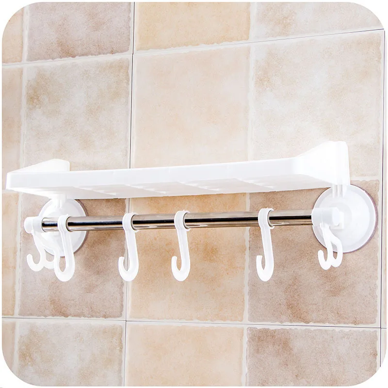 4 ألوان الحمام المطبخ تخزين الرف قوي مصاصة جدار الخيالة منشفة رفوف دش العلبة الزاوية حامل مع 6 السنانير 1 مجموعة