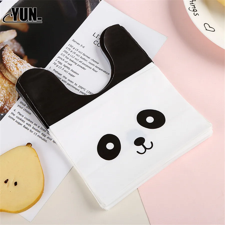 50pcs cute ear bag panda candy biscuit bag moon cake snack bag baking packaging 14.618.5cm 8D (49)