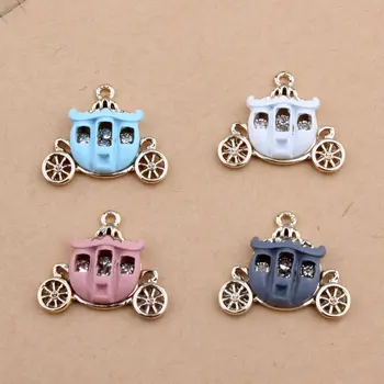 

60pcs 20*23mm diy jewelry accessories enamel bake paint alloy rhinestone Big fat tonny pumpkin car charms pendant CH0103
