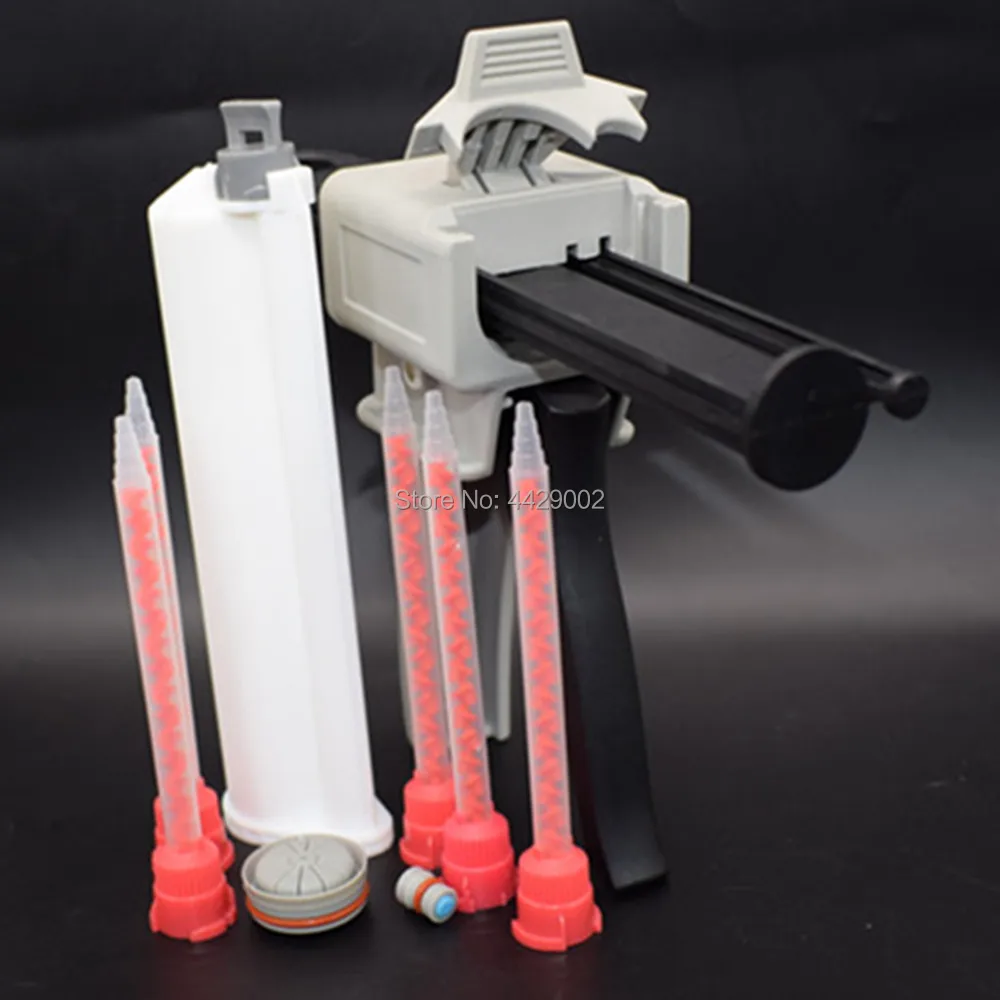 75ml 10:1 1:10 Dispensing Gun Dispenser Caulking Guns Applicator+ 5pc 10:1 AB Glue Mixing Nozzle Epoxy Nozzles+ 75ml Cartridge