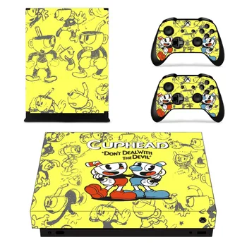 

Game Cuphead Skin Sticker Decal For Microsoft Xbox One X Console and 2 Controllers For Xbox One X Skins Sticker Vinyl