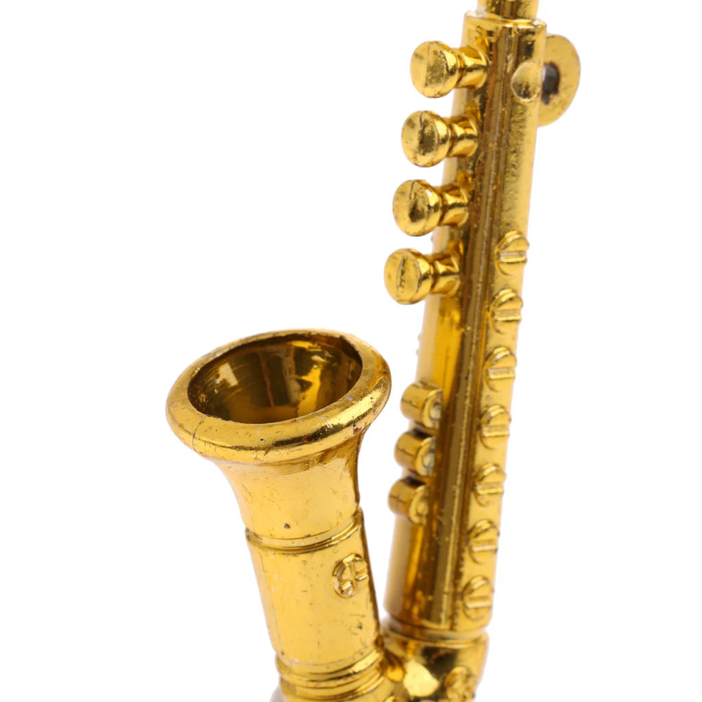 1/12 Dollhouse Miniature Musical Instrument Plastic Saxophone Model Figures Toy Accessory - Fit for House Garden Room Decro