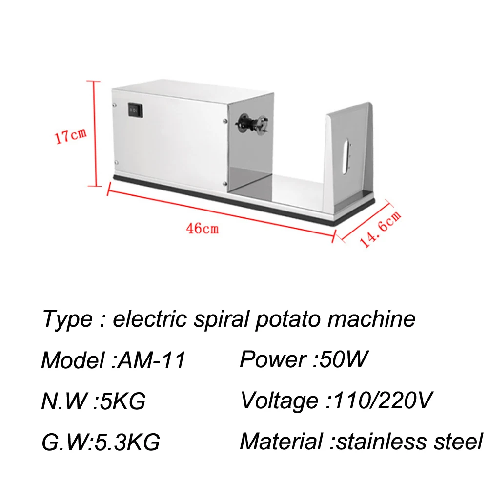 ITOP Electric French Fry Cutters Tornado Potato Spiral Cutter Slicer Stainless Steel Potato Fries Machine With 6cm Blade