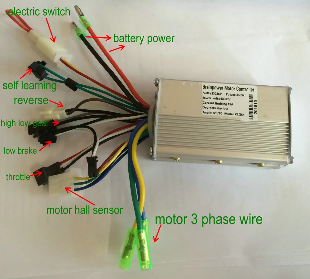 24v36v48v 250w350w intelligent bldc motor speed controller regenerative brake of brushless dc motor for light electric vehicle