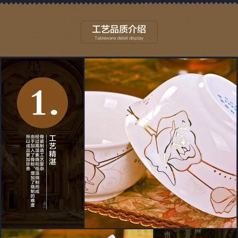 Страна Вышивка крестом пакет почтовый 10 отдельных платье Jindezhen костяного фарфора пару чаша риса 4,5 дюймов бытовой миски Детские посуда